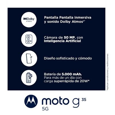 Imagen 2 del producto Smartphone Motorola G35 5G 128 GB 6,7"" Negro