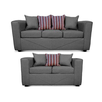 Juego de Living Elegant Detail Santa Fe Sofá 3 Cuerpos + Sofá 2 Cuerpos Gris