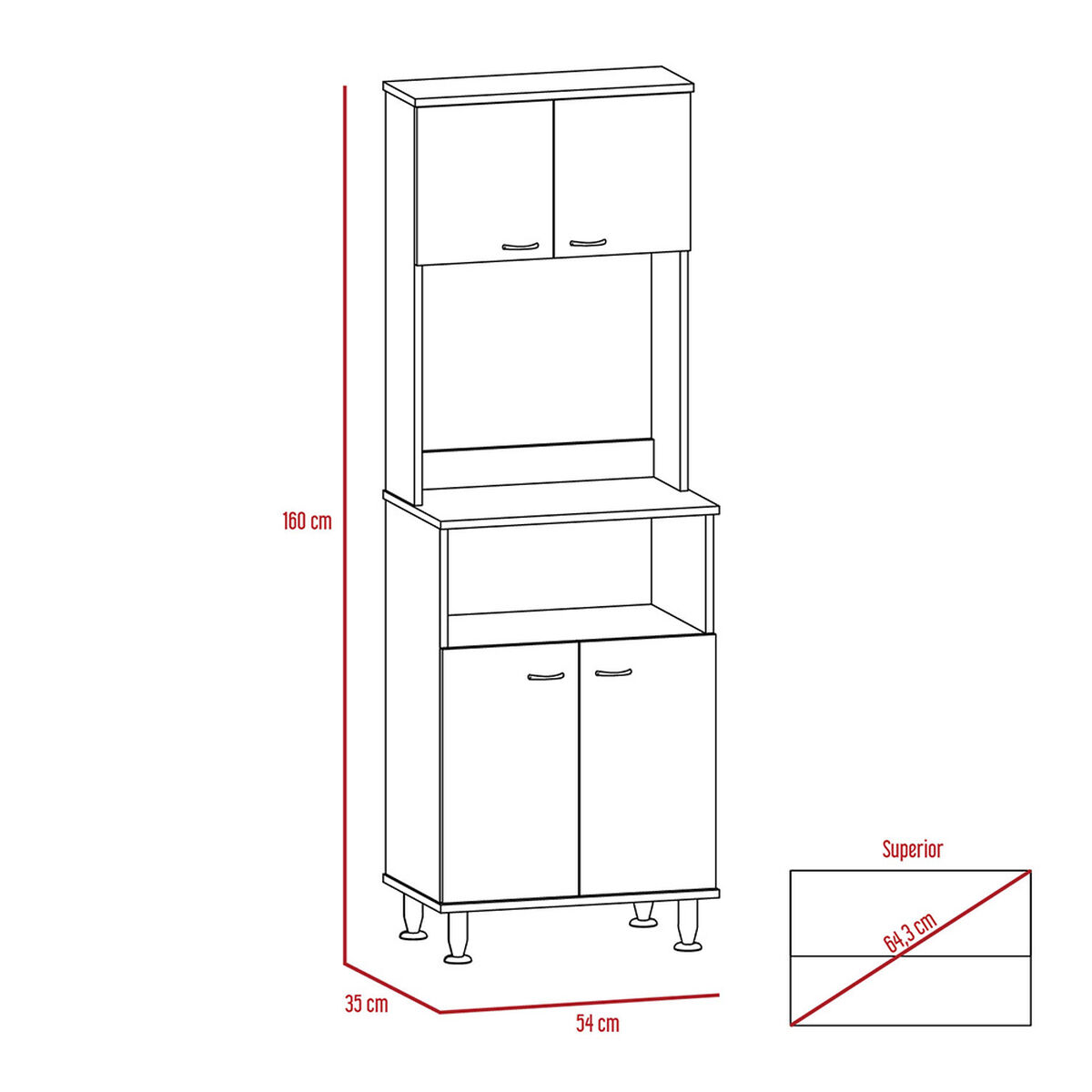 Combo Alacena + Barra Auxiliar + Optimizador TuHome Kitchen