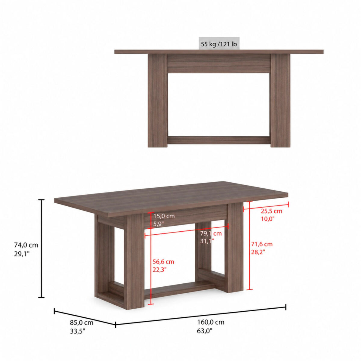 Mesa de Comedor Tuhome Volterra Avellana
