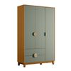 Clóset Vekkahome Ipe 3 Puertas 2 Cajones Gris Café