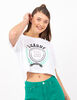 Polera Crop Oversized Manga Corta Mujer Icono