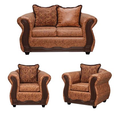 Imagen 1 del producto Juego de Living Black Factory Sofia Sofá 2 Cuerpos + Dos Sillones 1 Cuerpo Terracota