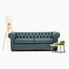 Sofá Barra Design Chesterfield 3 Cuerpos Skin Petróleo