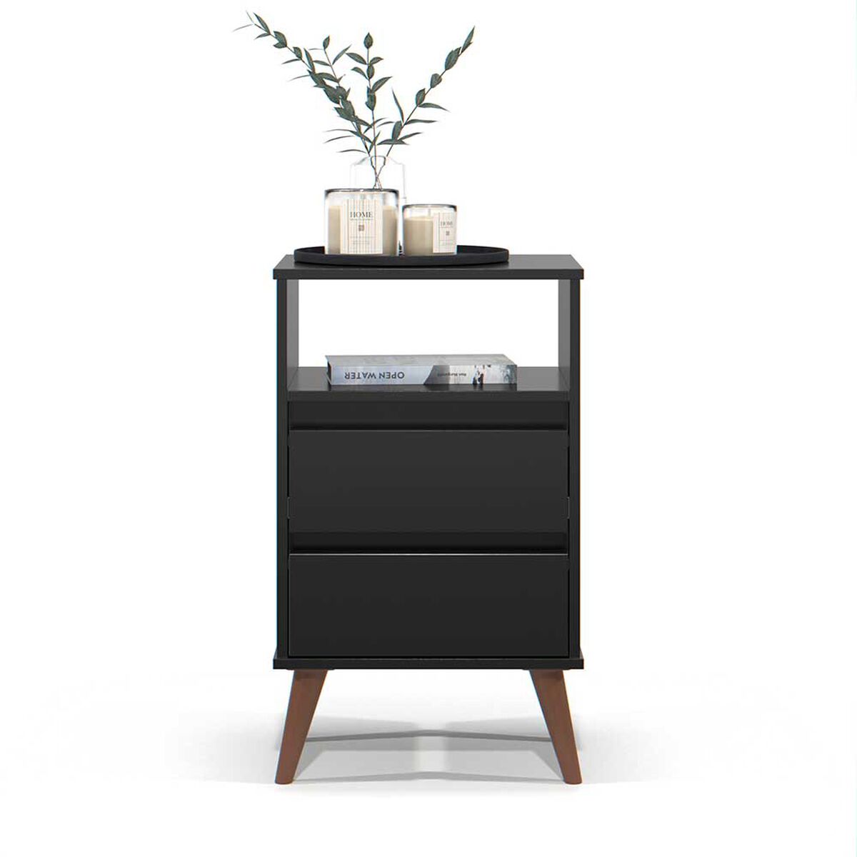 Velador Casanova Roma 2 Cajones Black