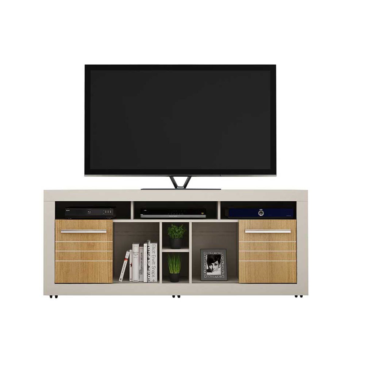 Rack TV Vekkahome Firenze Hasta 50" Blanco