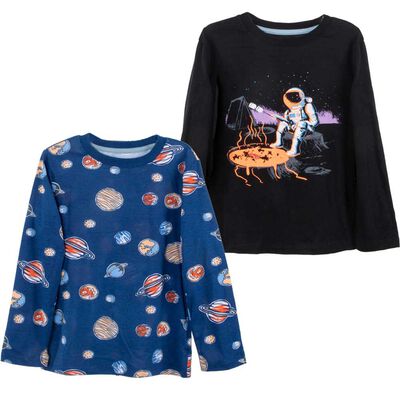 Pack 2 Polera Manga Larga de Algodón Niño Chess