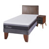Cama Europea CIC 1,5 Plazas Ortopedic Advance + Respaldo + Velador Baker