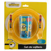 Set 5 Piezas Vajilla Infantil Minions Amarillo