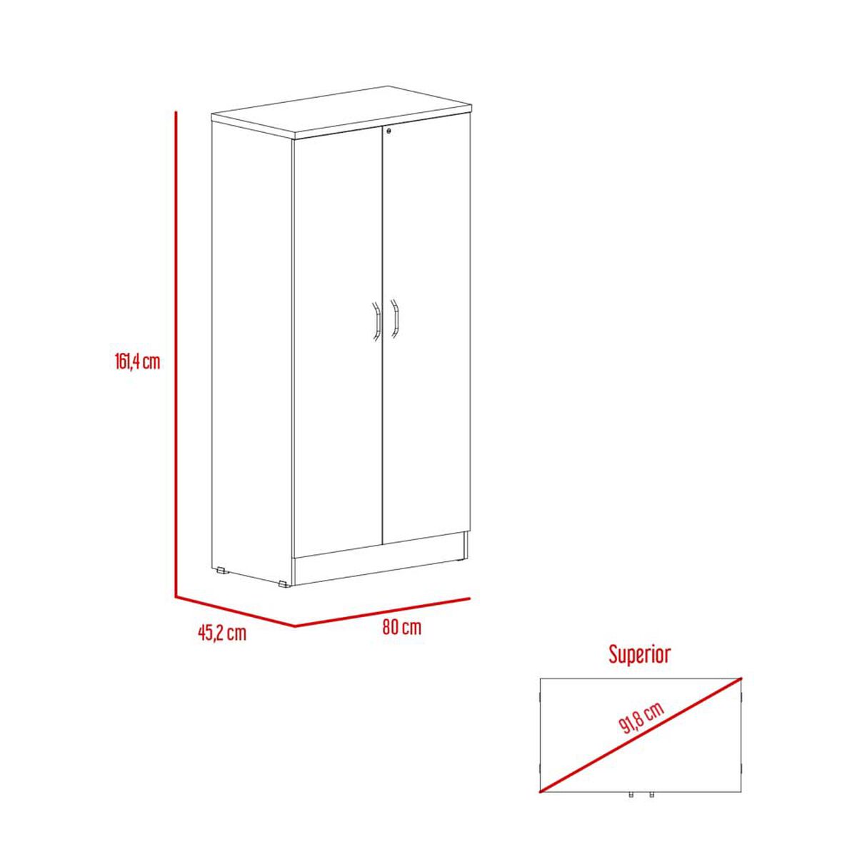Biblioteca TuHome Home Office 2 Puertas Negro Soft Coñac