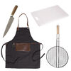 Set Parrillero Wayu Tabla + Cuchillo Chef + Rejilla Redonda + Delantal