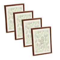 Set X 4 Marco Vgo 15X21 Plástico Simil Madera Café Oscuro