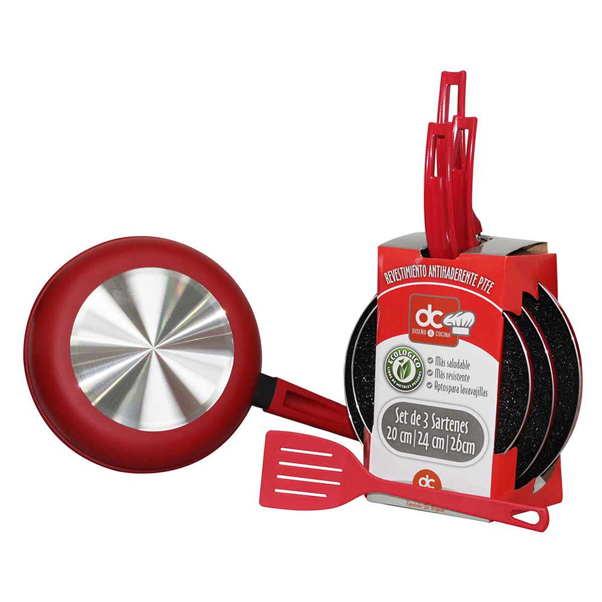 Set 3 Sartenes Aluminio Antiadherente