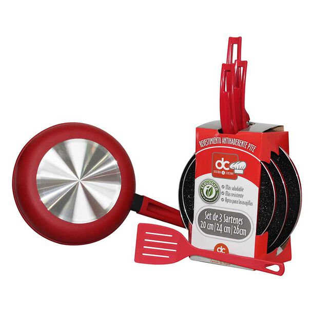 Set 3 Sartenes Aluminio Antiadherente