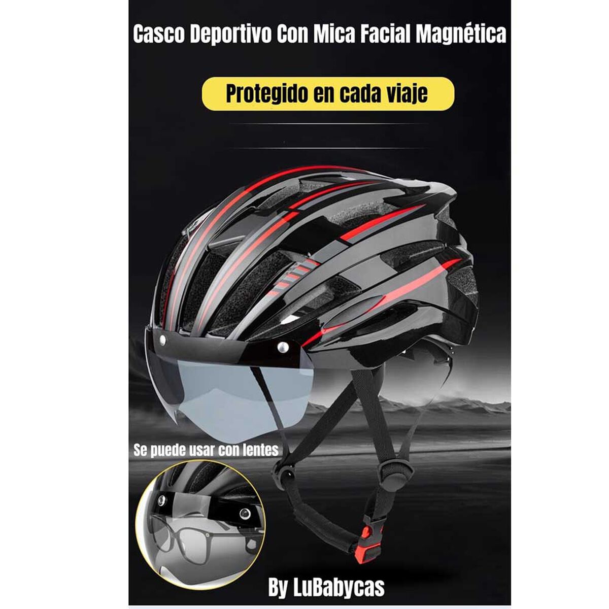 Casco Bicicleta LuBabycas Red Adulto M Rojo