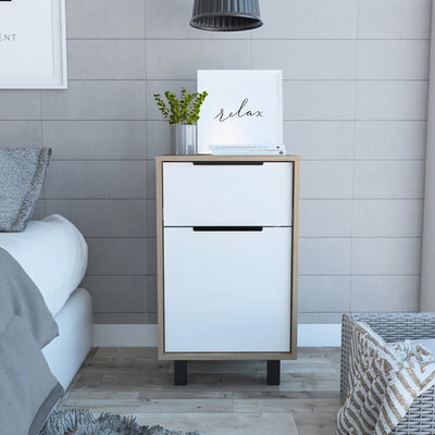 Velador TuHome Kaia 1 Cajón Miel/Blanco
