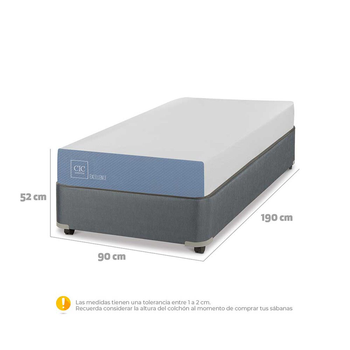 Cama Americana CIC 1 Plaza Excellence + Plumón