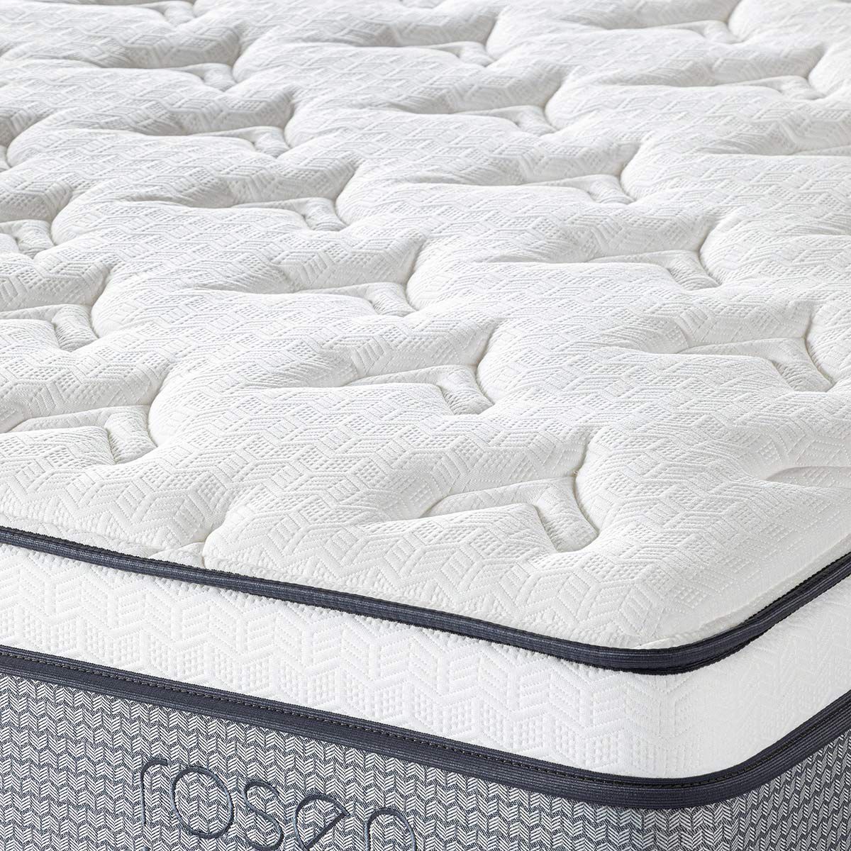 Combo Cama Europea Rosen 2 Plazas Indie BN + Respaldo y Veladores Ferrara