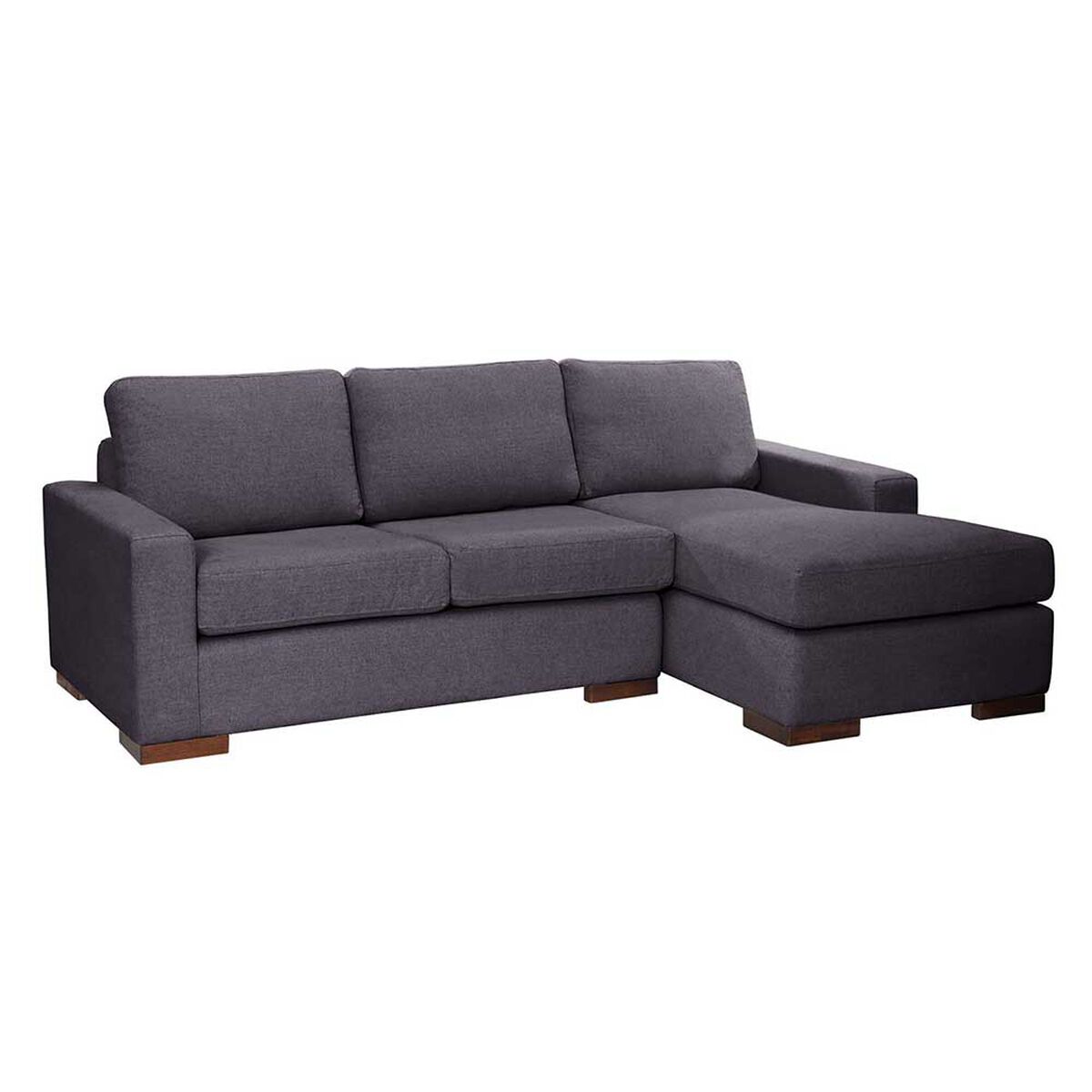 Sofá Seccional Derecho Latam Home Livorno 3 Cuerpos Gris Oscuro
