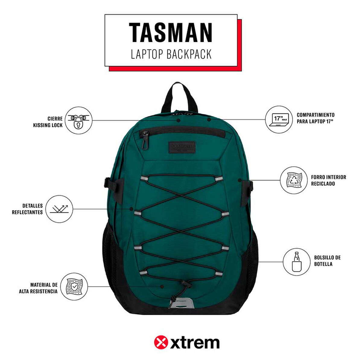 Mochila Notebook Xtrem Tasman 5XT Verde 17"