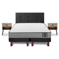 Cama Europea Flex 2 Plazas Star + 1 Respaldo + 2 Veladores