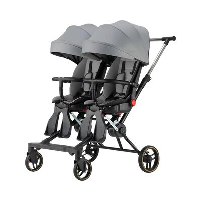 Imagen 1 del producto Coche Doble con Mesita de Comer Reclinable Gris LuBabycas