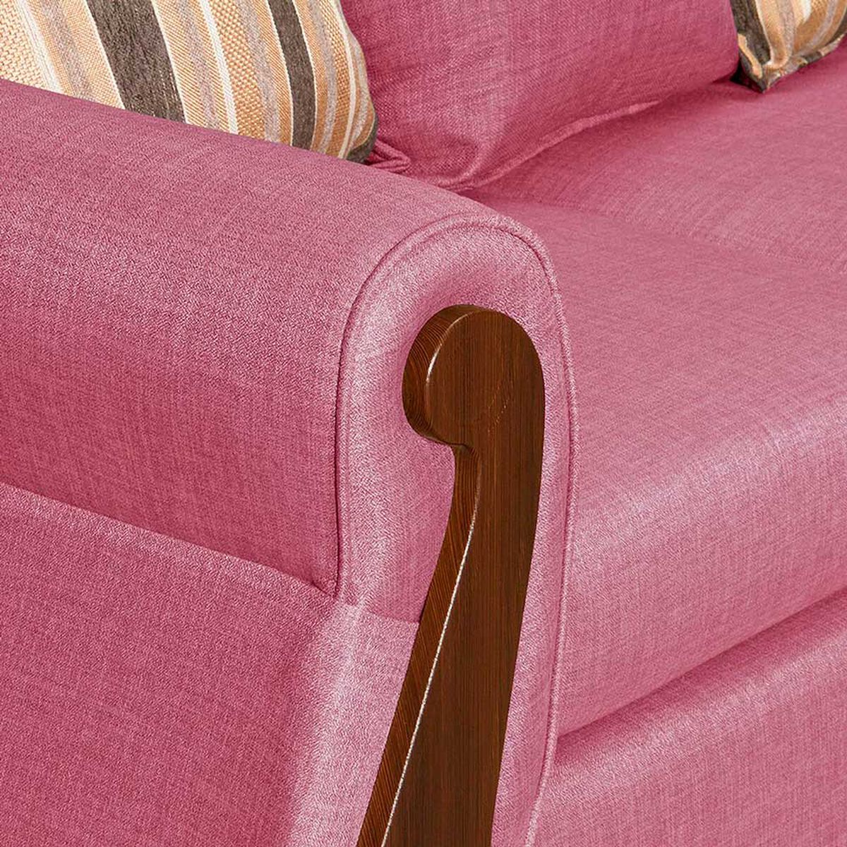 Juego de Living Ruzam Mobel Bego&ntilde;a Sof&aacute; 3 Cuerpos + Dos Sillones 1 Cuerpo Lino Palo Rosa