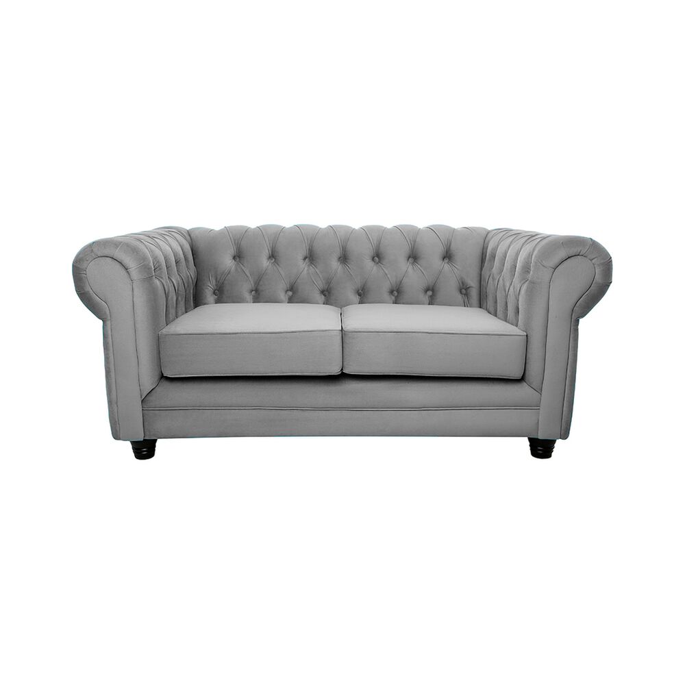 Sofá Barra Design Chesterfield 2 Cuerpos Gris