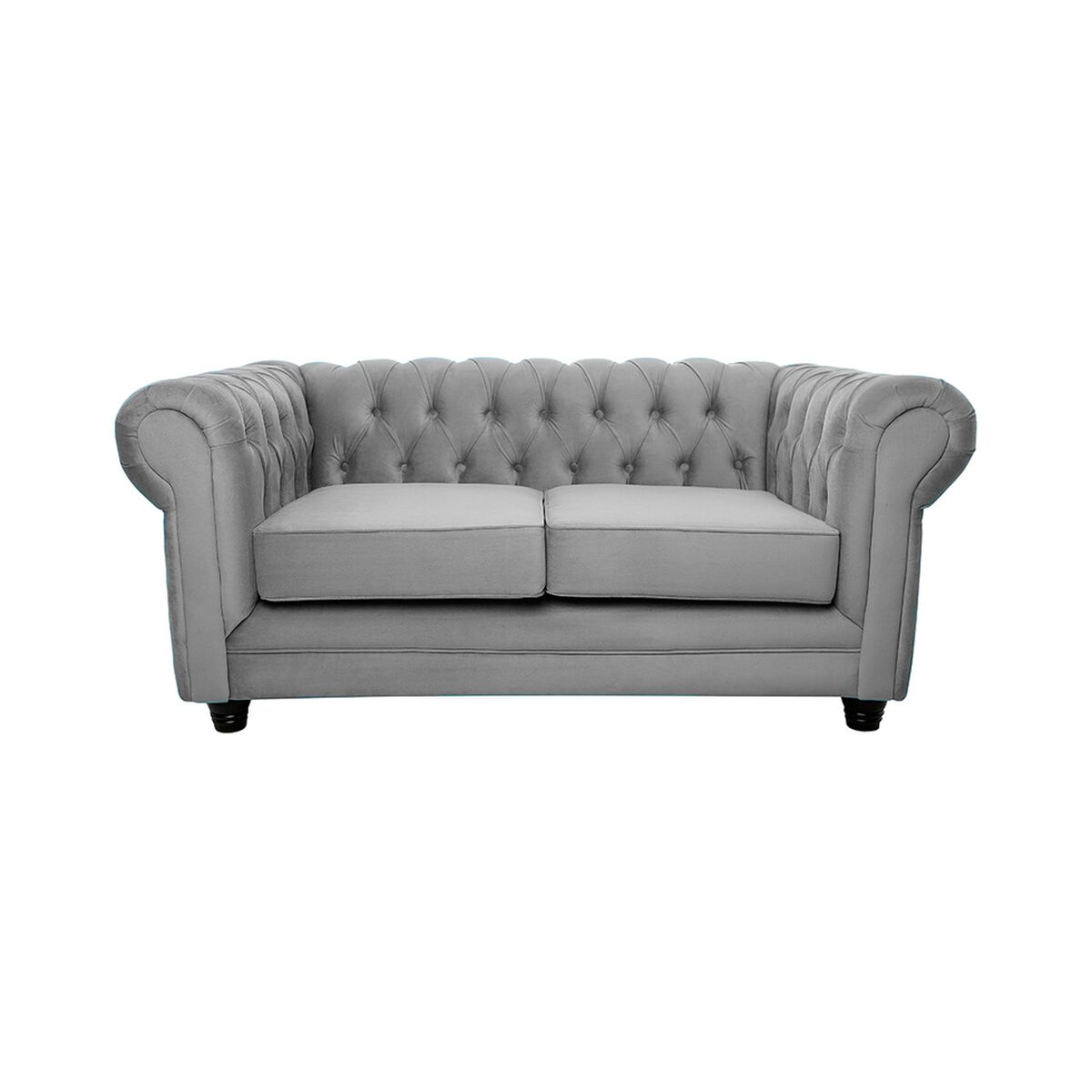 Sofá Barra Design Chesterfield 2 Cuerpos Gris