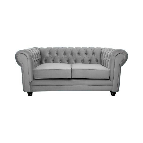 Sofá Barra Design Chesterfield 2 Cuerpos Gris