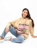Polerón Hoodie Con Estampado Oversized Mujer Icono