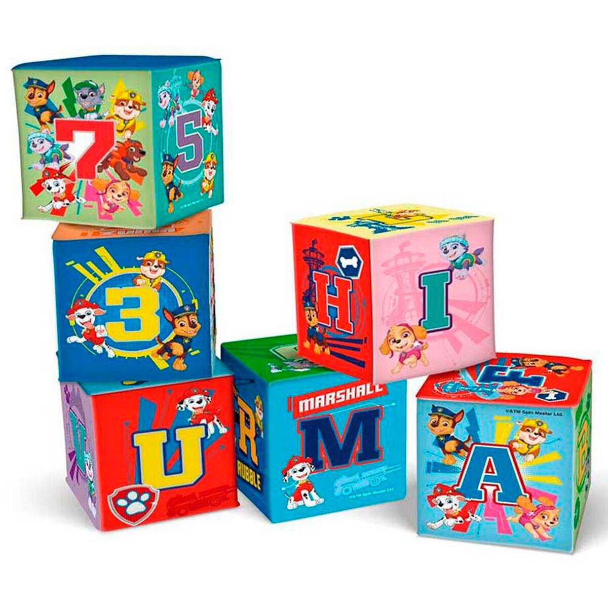 Cubo Did&aacute;ctico Soft Letras y N&uacute;meros Paw Patrol