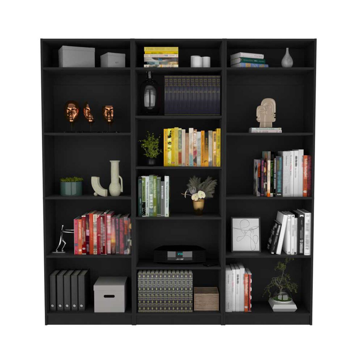 2 Estantes 4 Repisas + Estante 5 Repisas + 3 Complementos TuHome Home Wengue