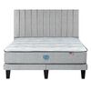 Cama Europea Simmons 2 Plazas Dreamer 190 Cm  + Respaldo Tibet Plata