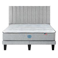 Cama Europea Simmons 2 Plazas Dreamer 190 Cm + Respaldo Tibet Plata