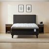 Cama Europea Rosen 2 Plazas New Style 6 + Respaldo + 2 Veladores Grafito