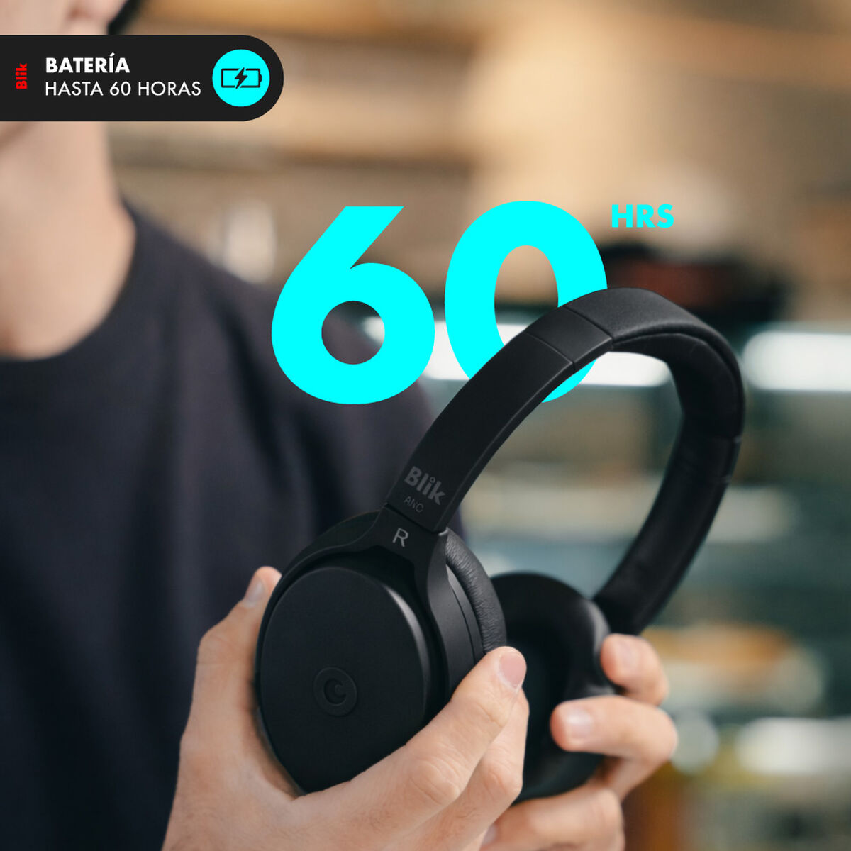 Aud&iacute;fonos Over Ear Bluetooth Blik BLIK-NEO-BLK Negro