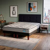 Cama Europea Flex 2 Plazas Dream Dual Box B/D + Respaldo Royal Negro + Velador Rock