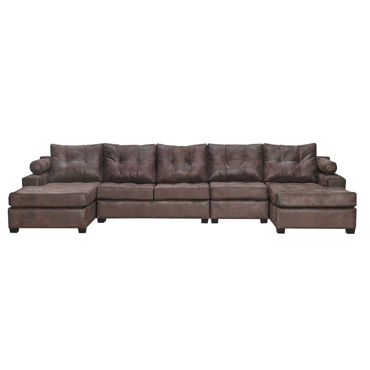 Sofá Seccional Innovamuebles Le Mans Doble Chaise XL 5 Cuerpos Café Envejecido