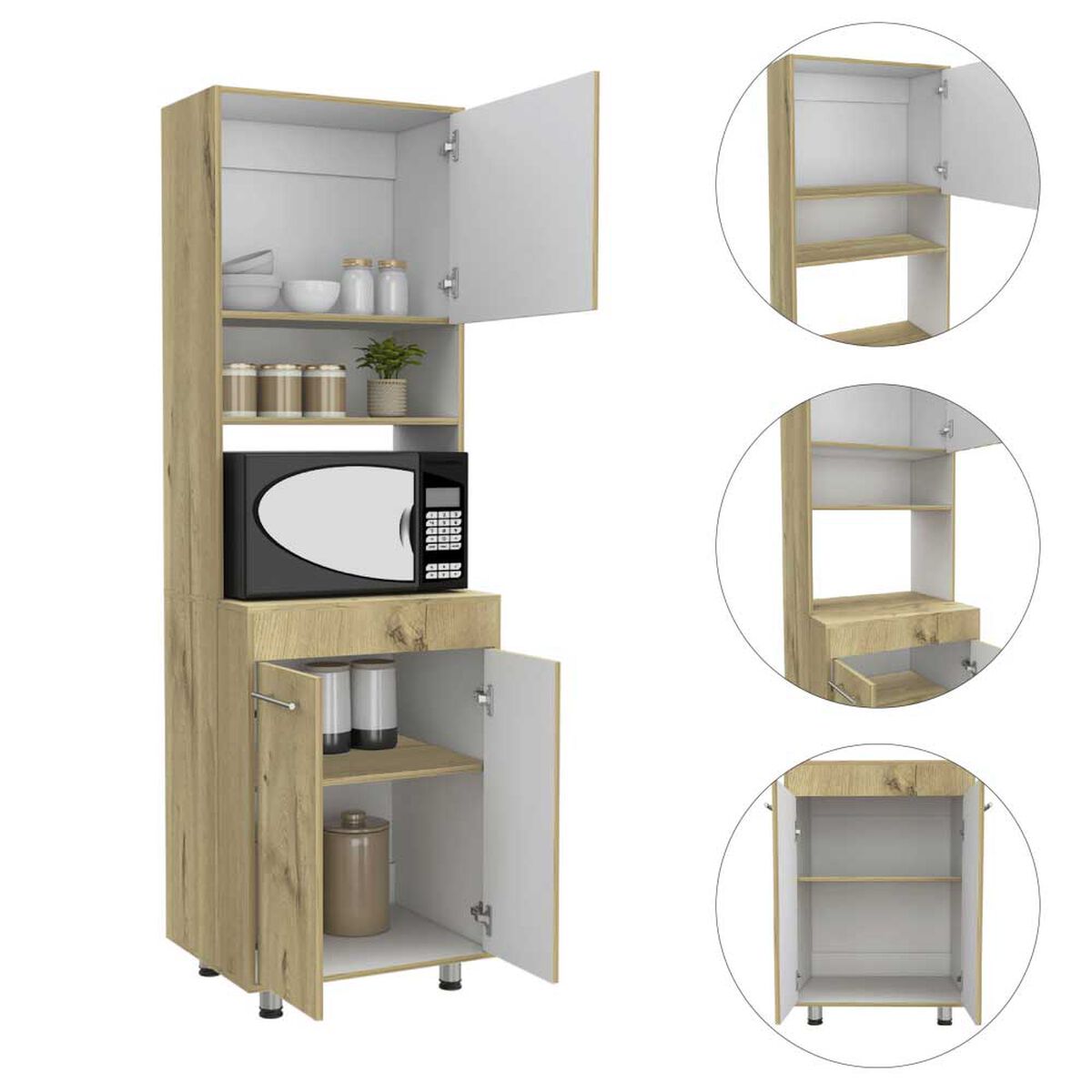 Mueble para Microondas TuHome Orion 2 Puertas Duna Blanco