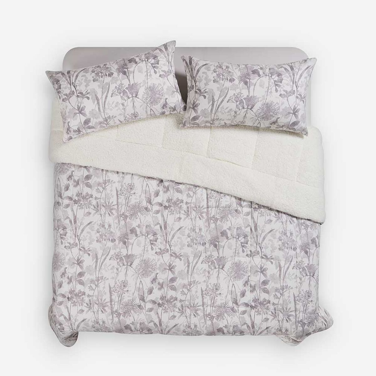 Plum&oacute;n Rosen Super King Sherpa Alaska Bernat Blanco/Taupe