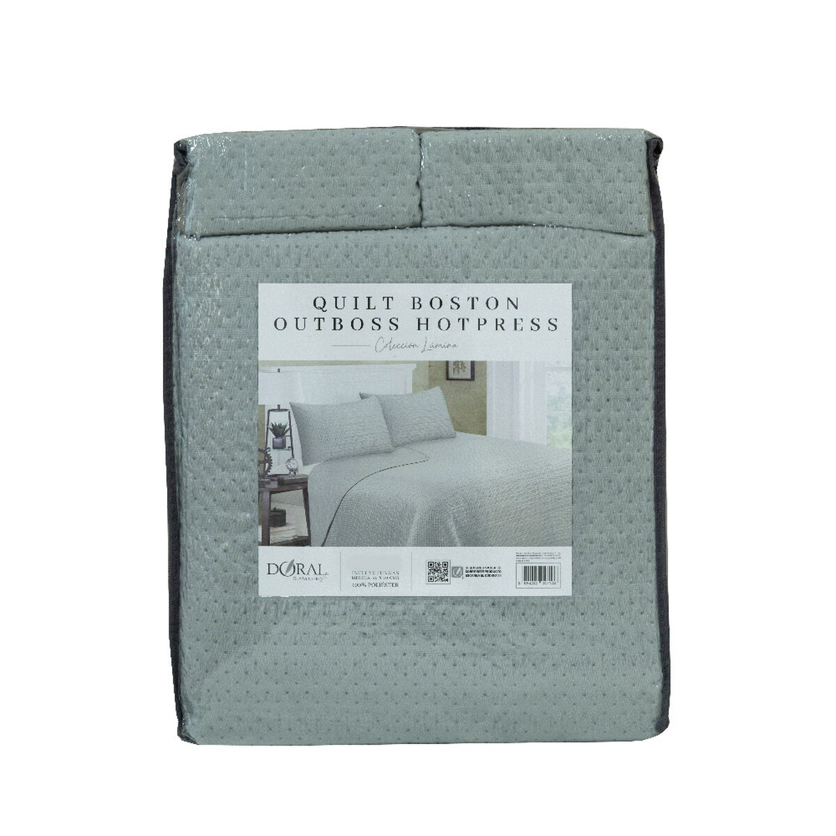 Quilt Doral Boston Lumina 1,5 Plazas Gris