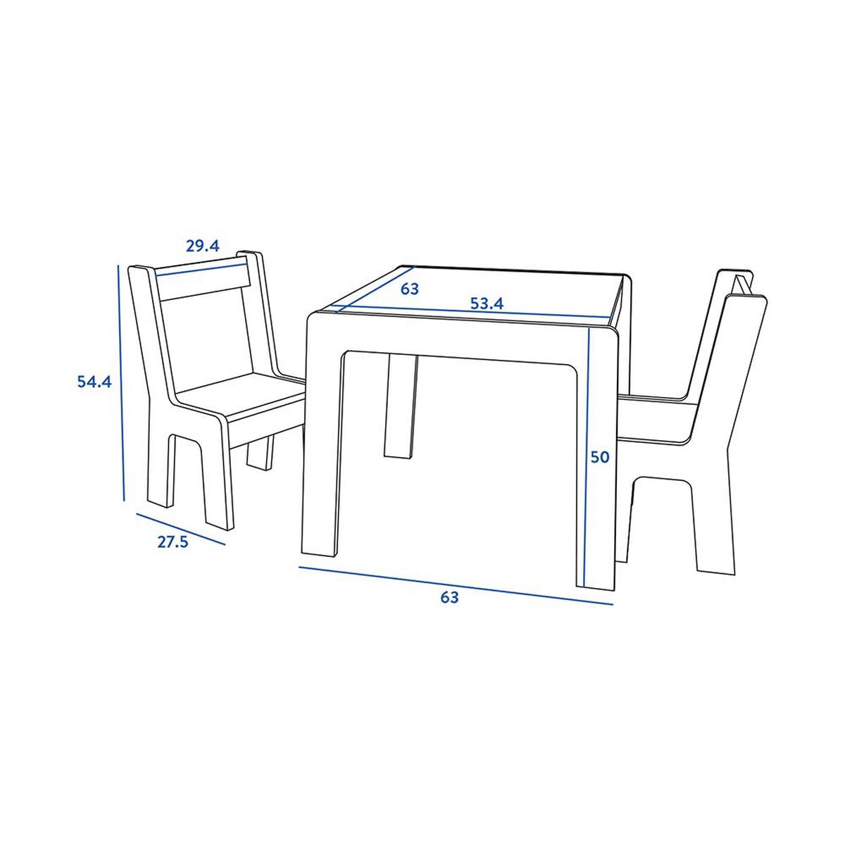 Mesa CIC Kids 2 Sillas Blanco