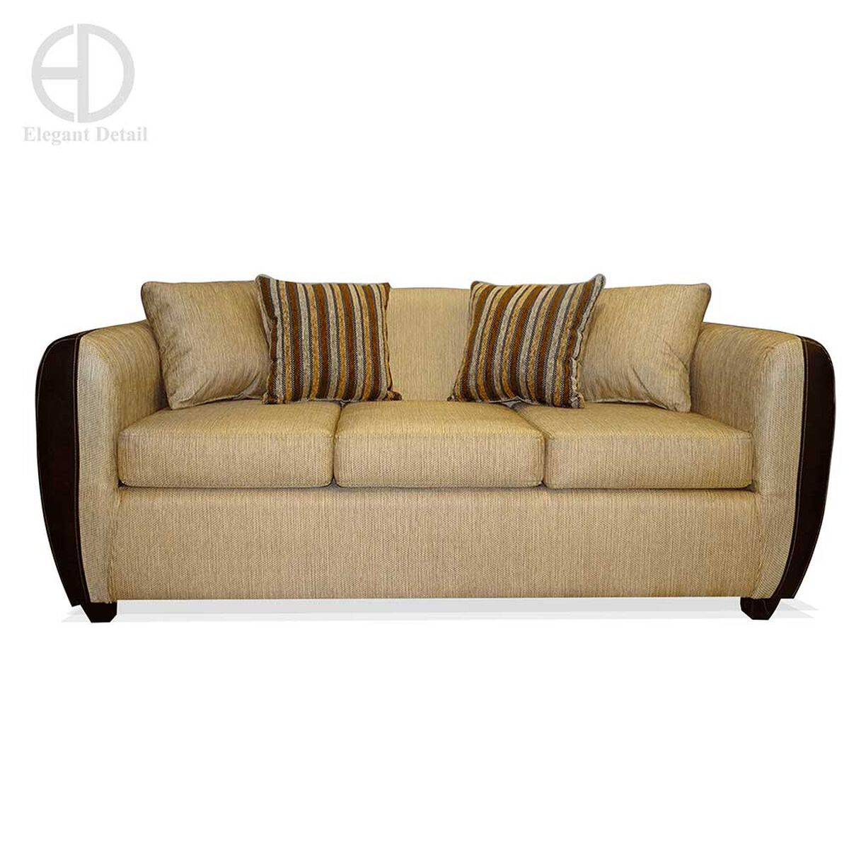 Juego de Living Elegant Detail Oklahoma Sofá 3 Cuerpos + Dos Sillones 1 Cuerpo Beige