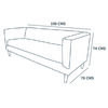 Sof&aacute; Tela Velvet Latam Home Brescia 3 Cuerpos
