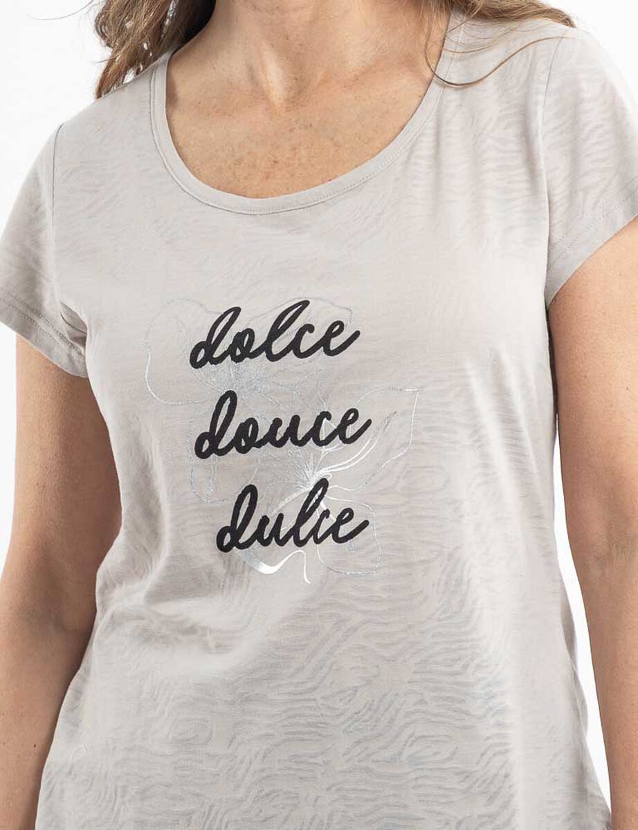 Polera Con Estampado Manga Corta Mujer Portman Club