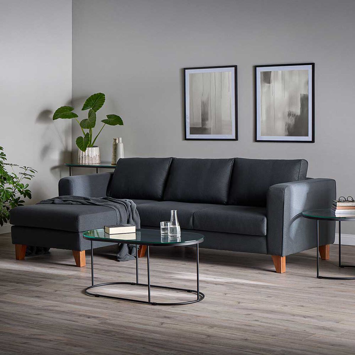 Sof&aacute; Seccional Rosen Parma 3 cuerpos Grafito