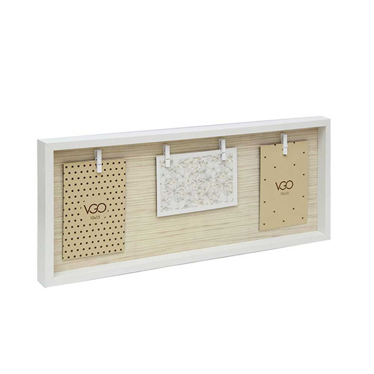 Marco Vgo Madera con Pinzas Blanco 20 x 50 cm