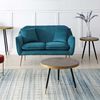 Sofá Vekkahome Pickle 2 Cuerpos Azul Turquesa