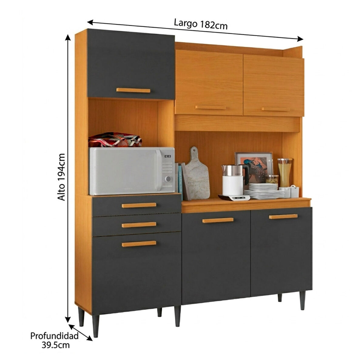 Kit de Cocina Onessta Malva 1 Caj&oacute;n 4 Puertas Cinamomo Grafito